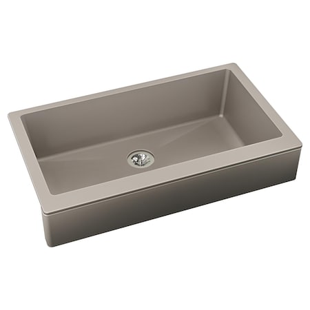 Quartz Luxe 36 X 21 X 9 Single Bwl Apron Sink W Perfect Drain Silvermist